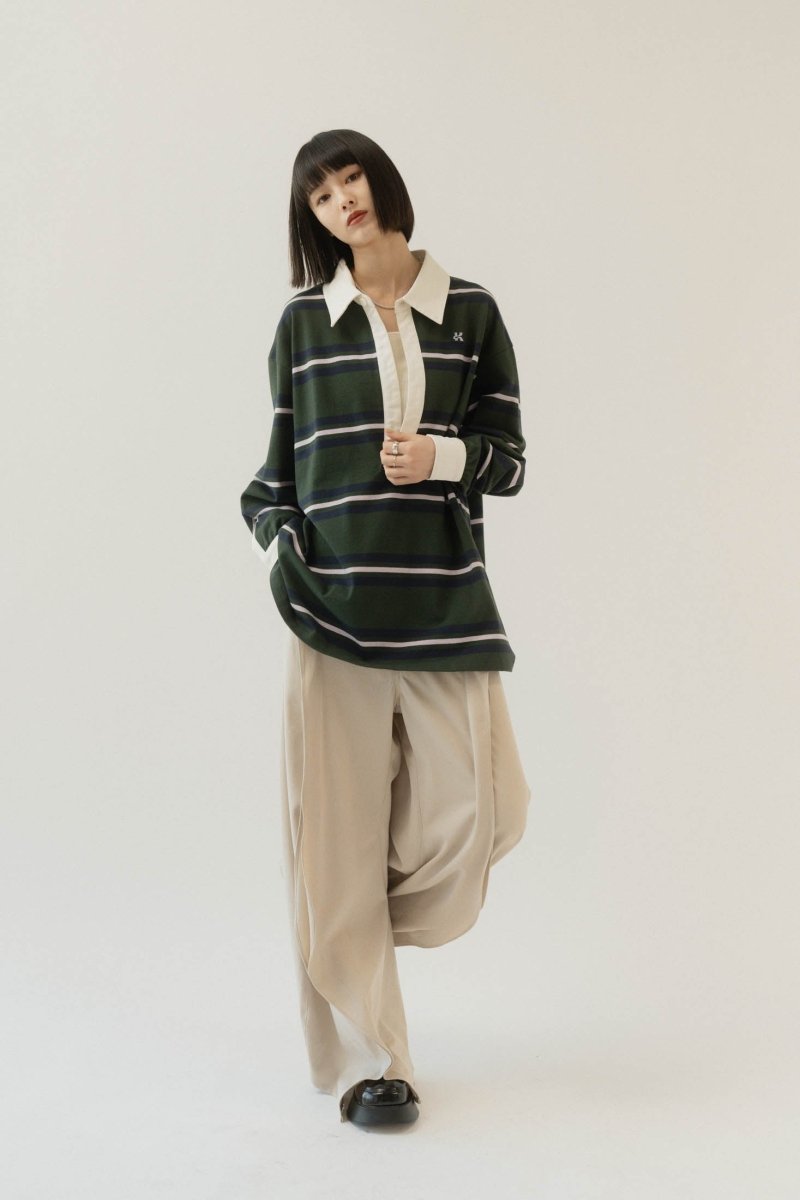 spring rugger shirt(unisex)/green - KNUTH MARF