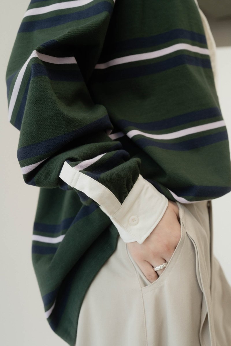 spring rugger shirt(unisex)/green - KNUTH MARF