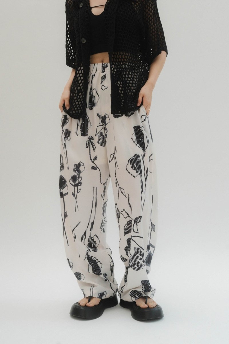stripe flower pants/2color - KNUTH MARF