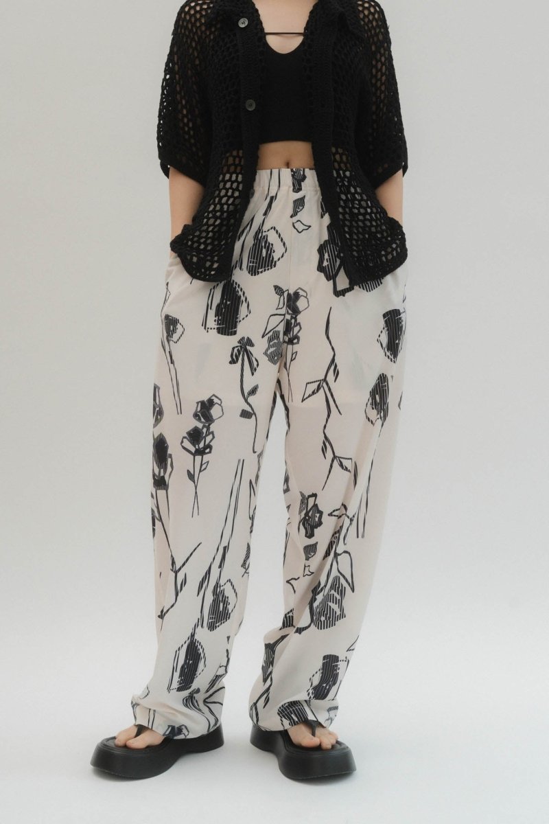 stripe flower pants/2color - KNUTH MARF