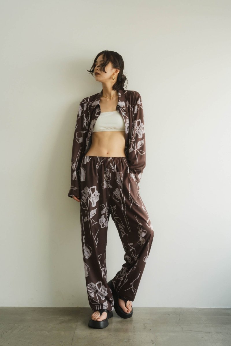 stripe flower pants(unisex)/2color - KNUTH MARF