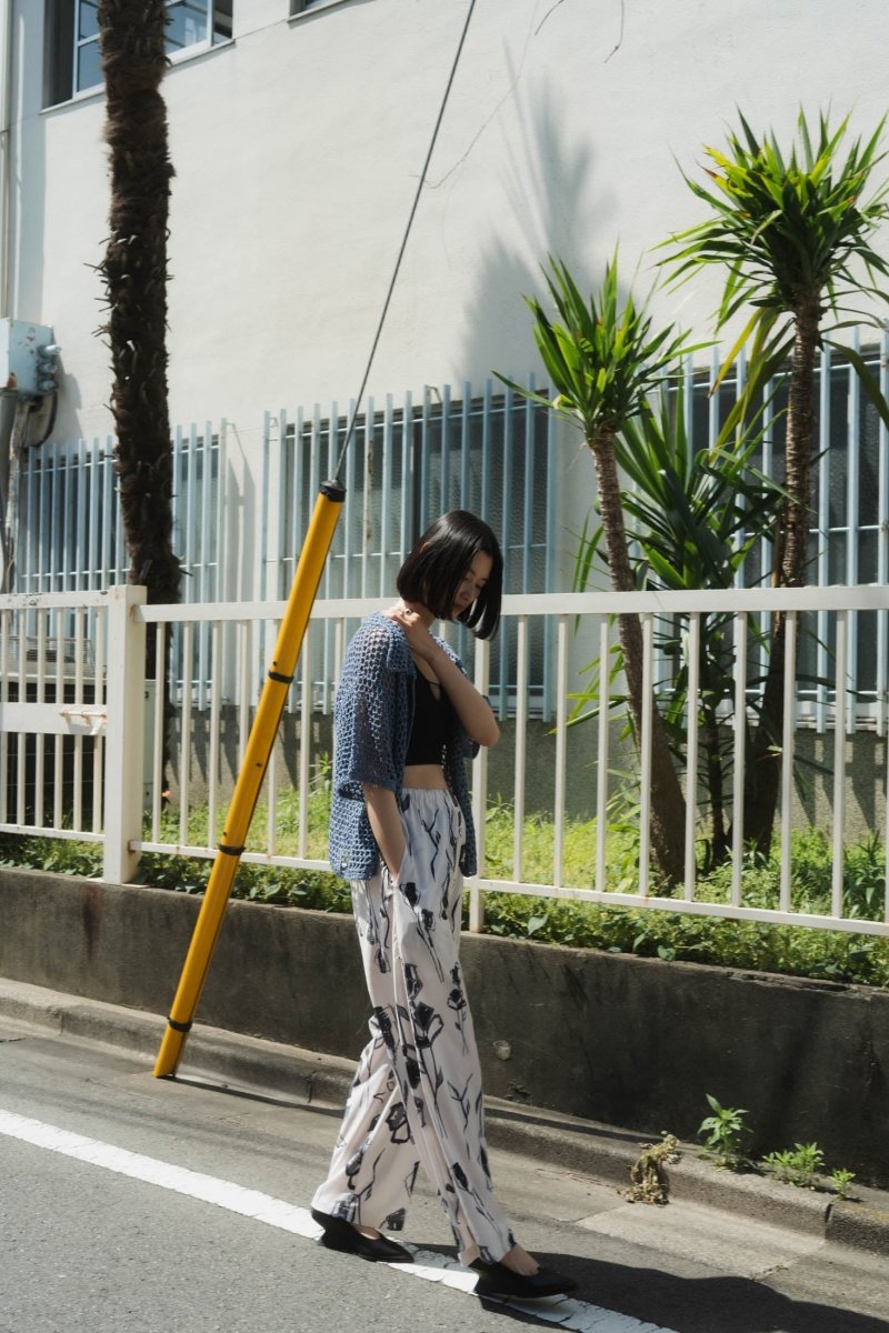 stripe flower pants(unisex)/2color - KNUTH MARF