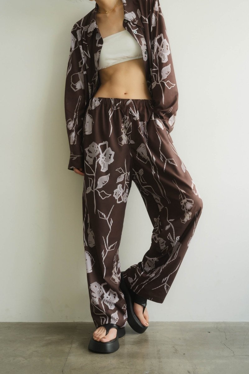 stripe flower pants(unisex)/2color - KNUTH MARF