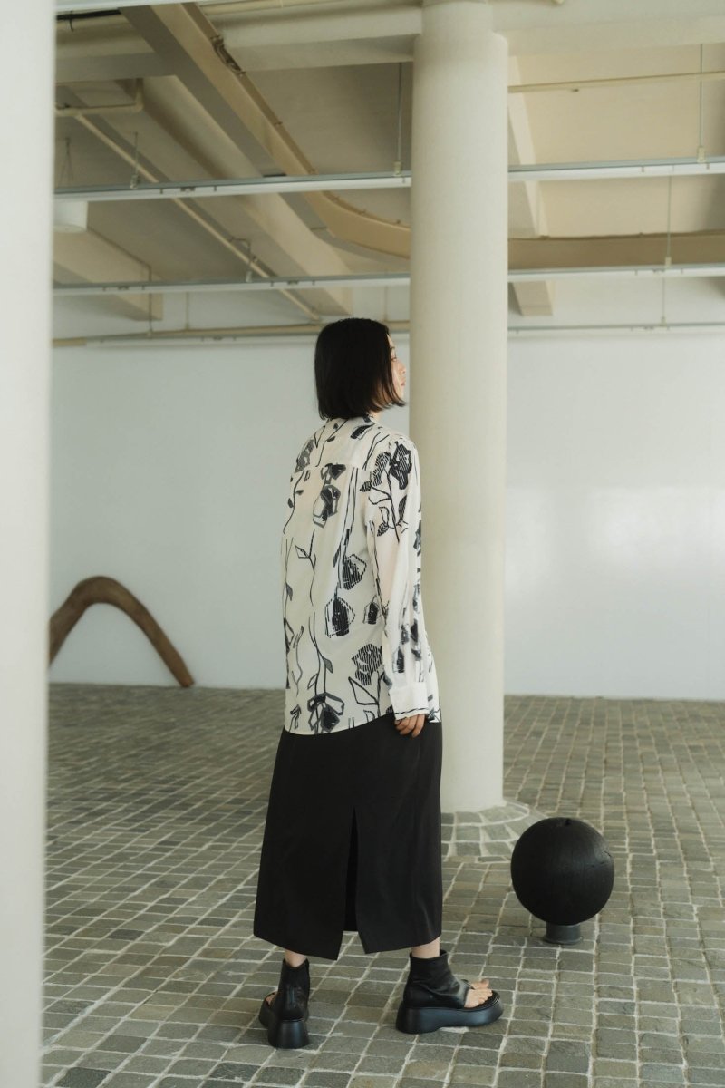 stripe flower shirt/2color - KNUTH MARF