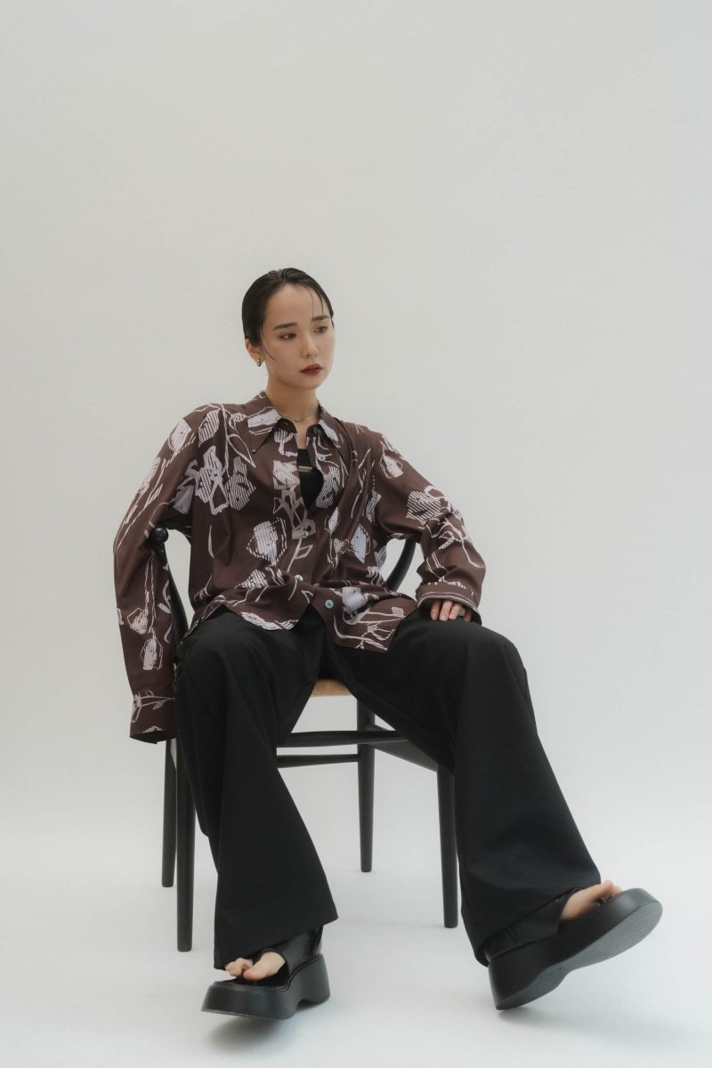 stripe flower shirt/2color - KNUTH MARF