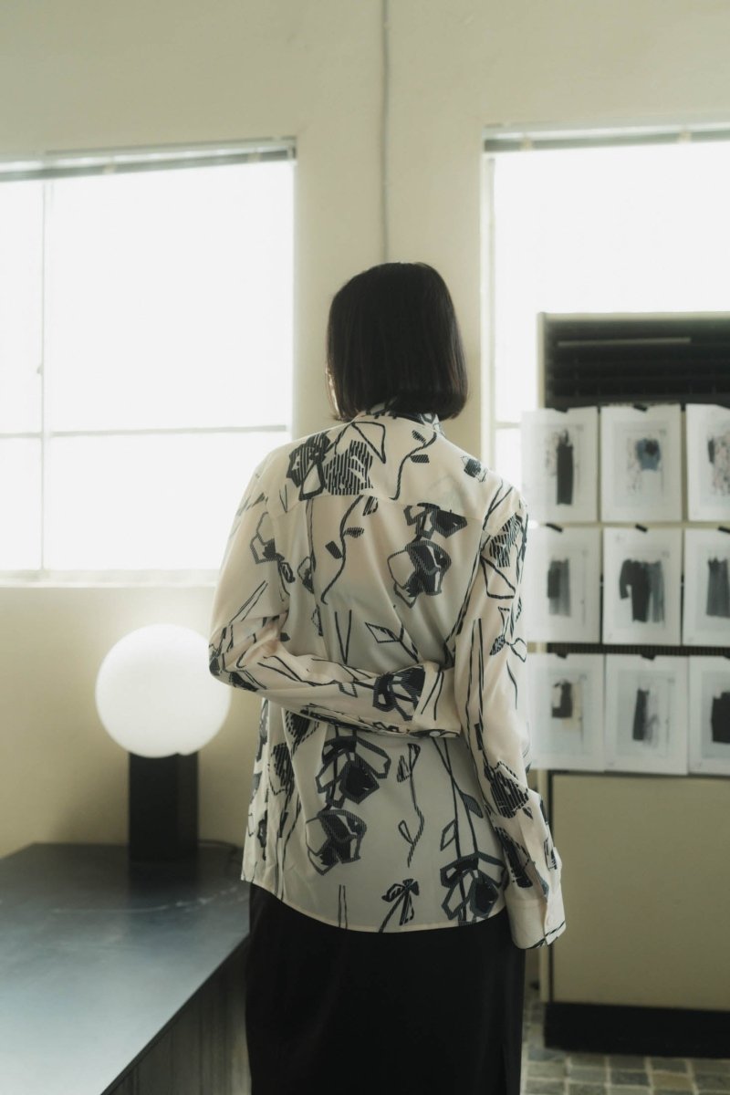 stripe flower shirt/2color - KNUTH MARF