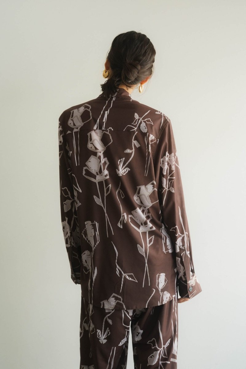 stripe flower shirt/2color - KNUTH MARF
