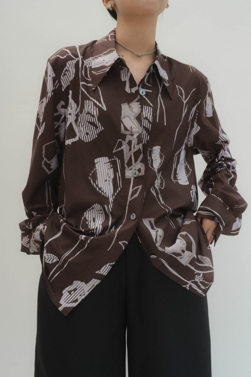 stripe flower shirt/2color - KNUTH MARF