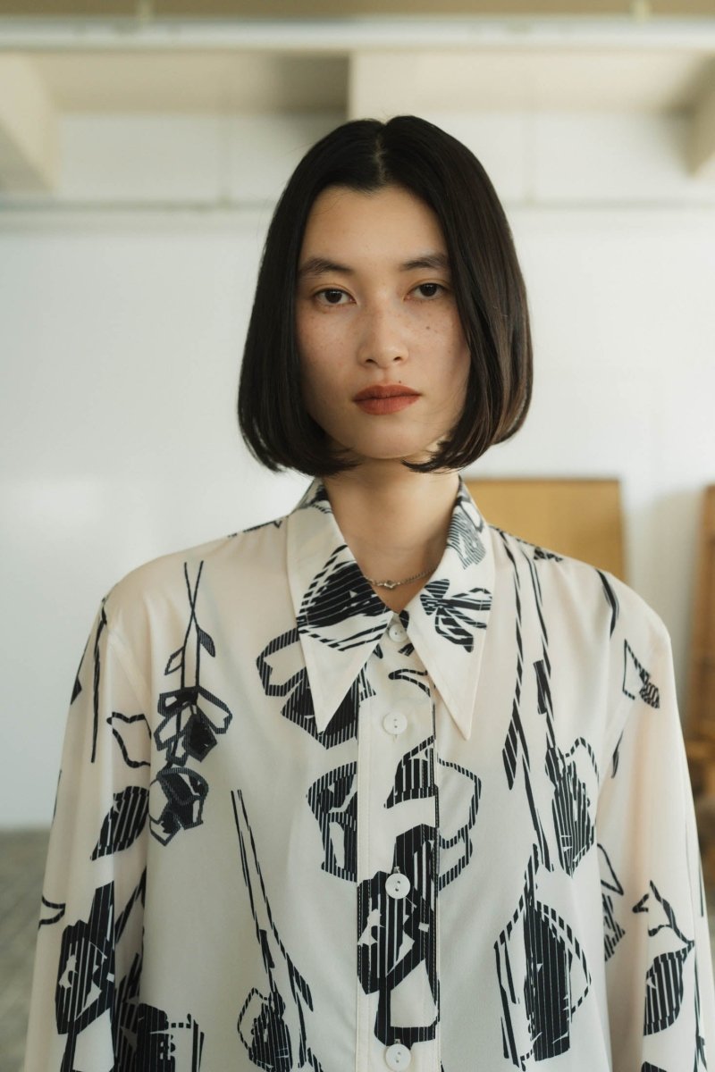 stripe flower shirt/2color - KNUTH MARF
