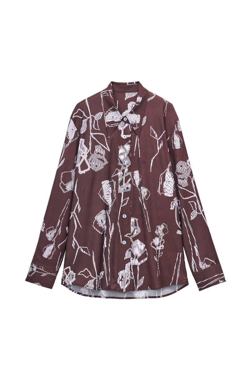 stripe flower shirt/2color - KNUTH MARF
