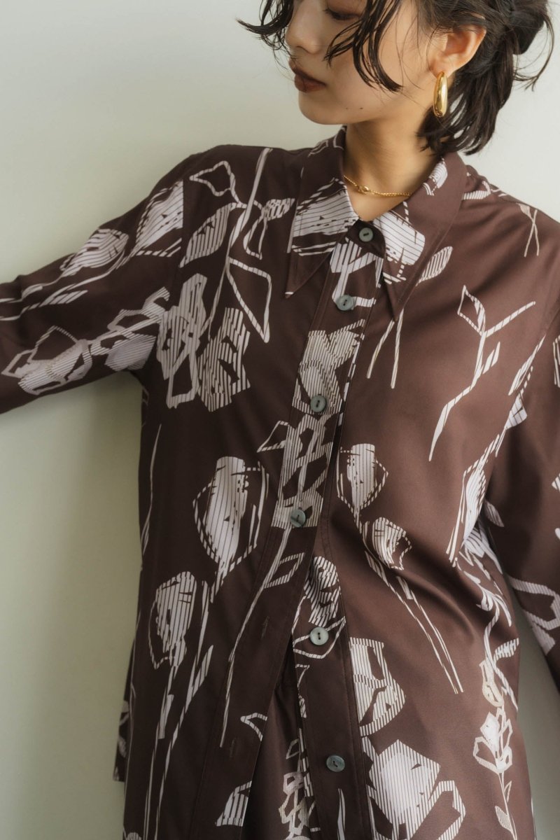 stripe flower shirt/2color - KNUTH MARF