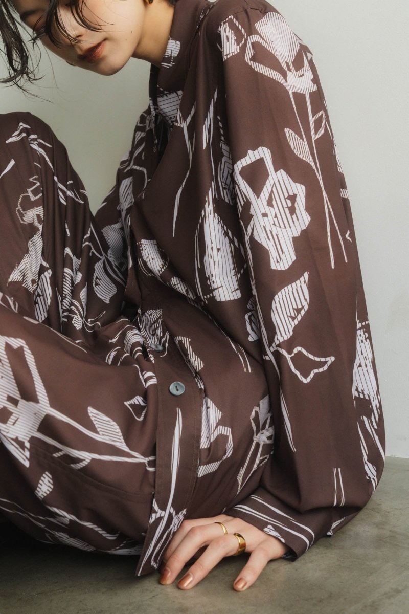 stripe flower shirt/2color - KNUTH MARF