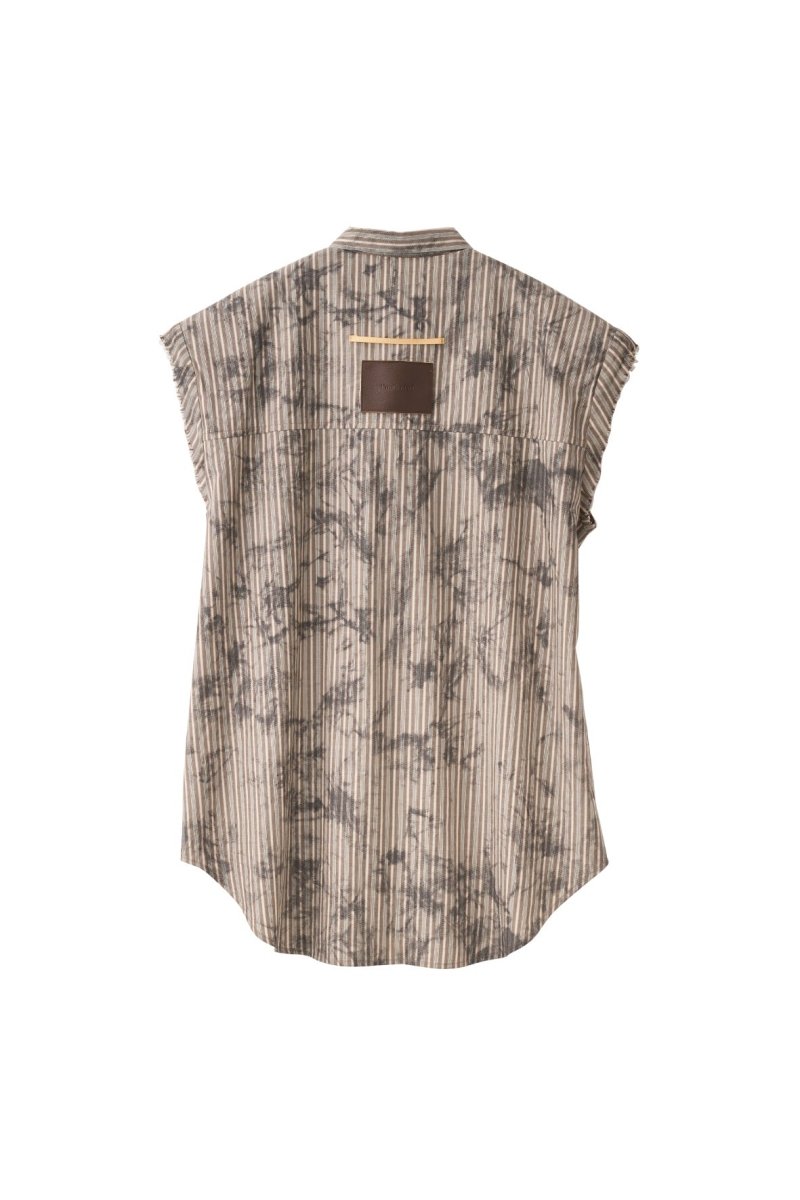 stripe label nosleeve shirt/4color - KNUTH MARF