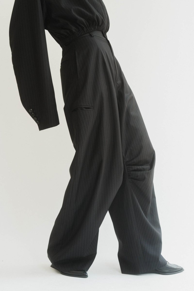 stripe unique slacks pants(unisex)/2color - KNUTH MARF
