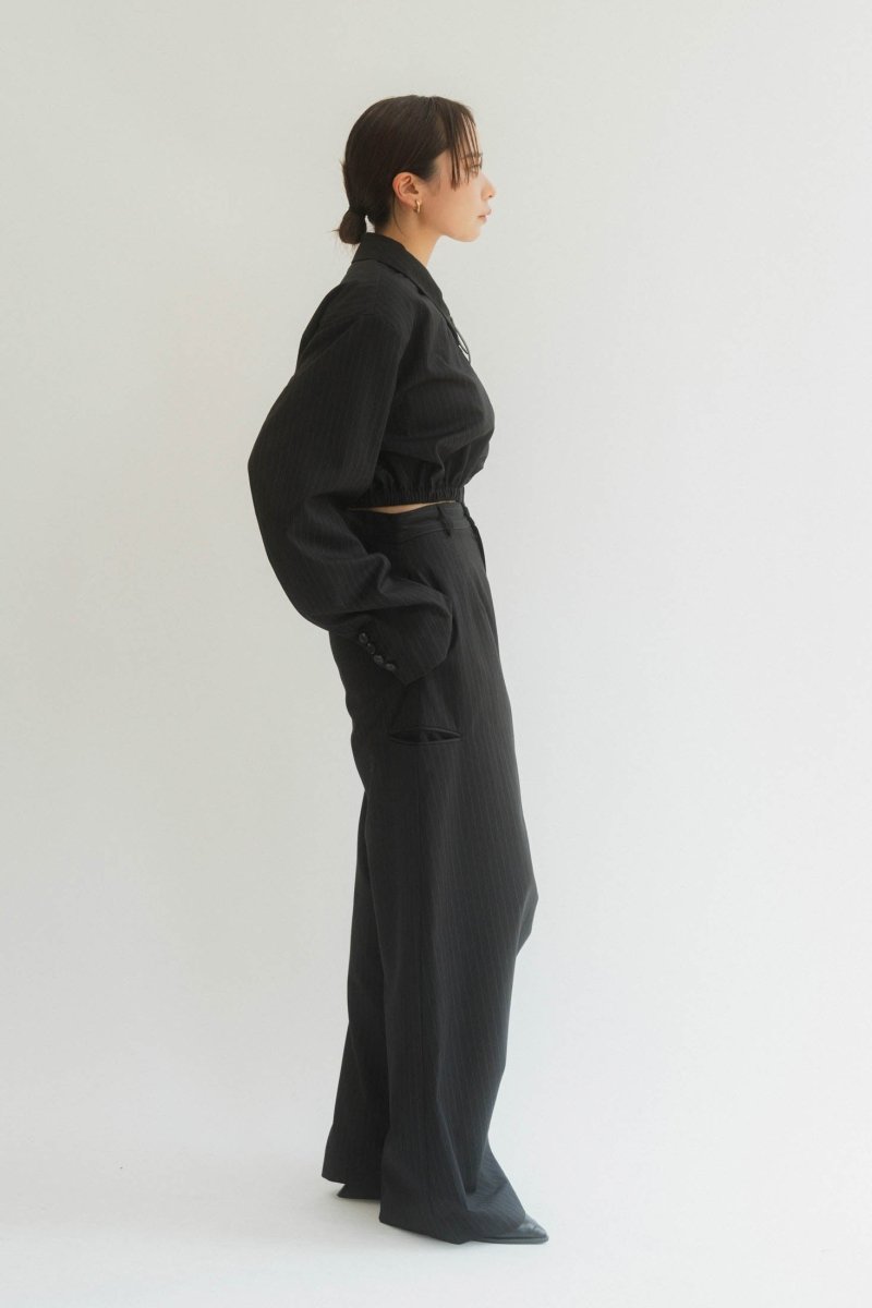 stripe unique slacks pants(unisex)/2color - KNUTH MARF
