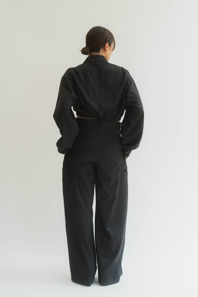 stripe unique slacks pants(unisex)/2color - KNUTH MARF