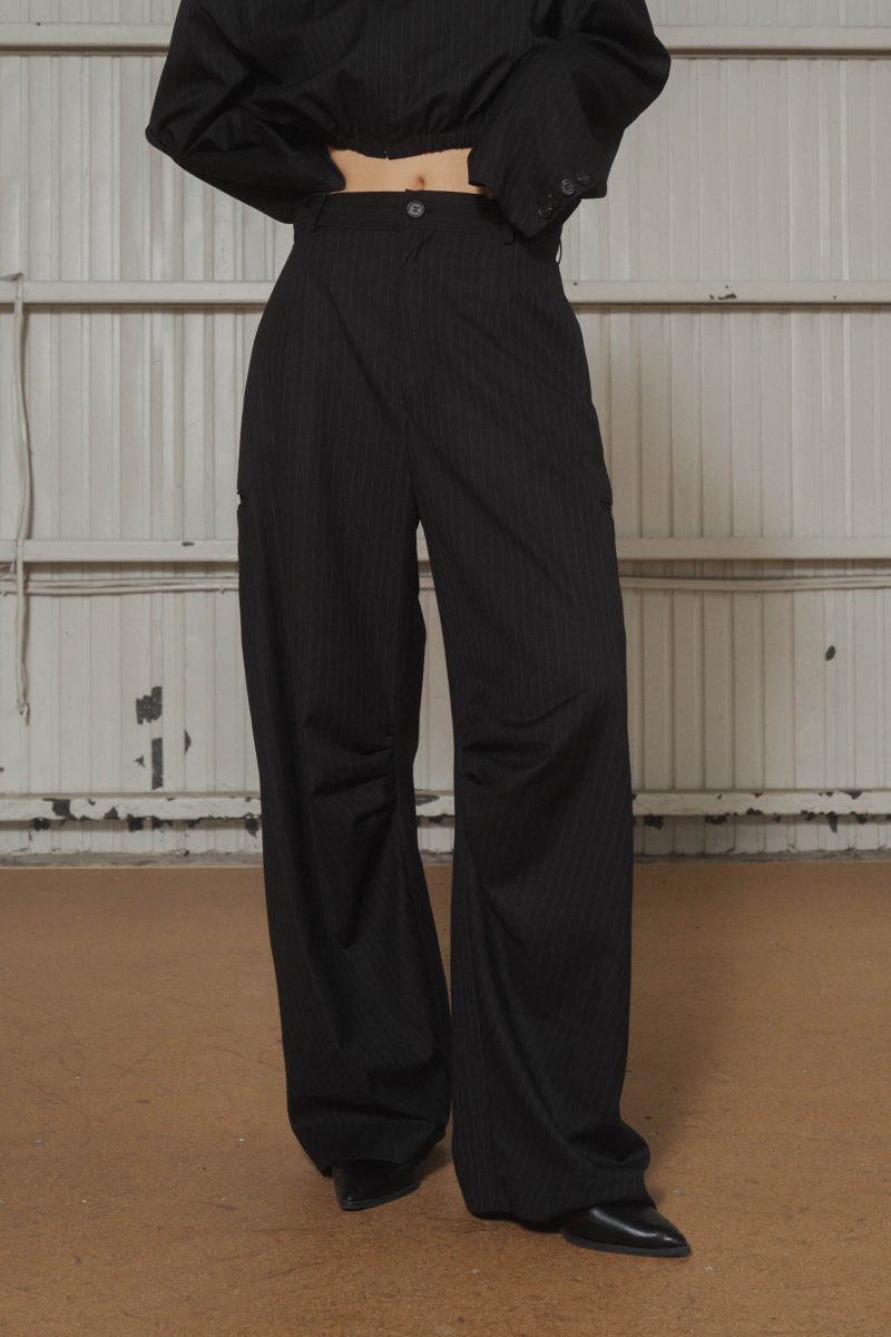 stripe unique slacks pants(unisex)/2color - KNUTH MARF