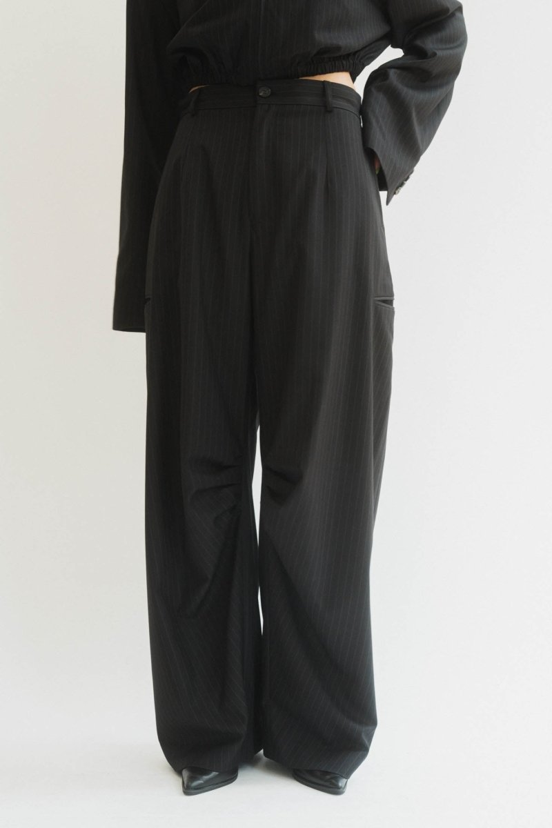 stripe unique slacks pants(unisex)/2color - KNUTH MARF