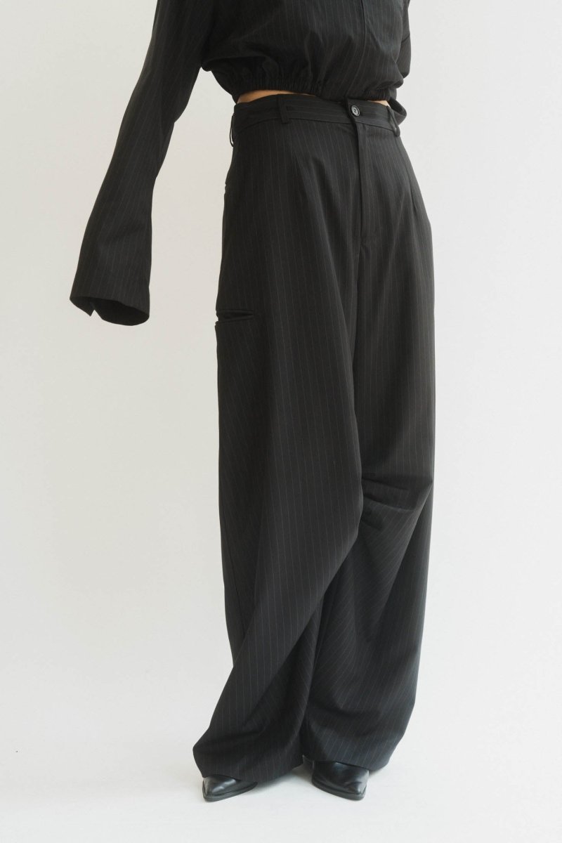 stripe unique slacks pants(unisex)/2color - KNUTH MARF