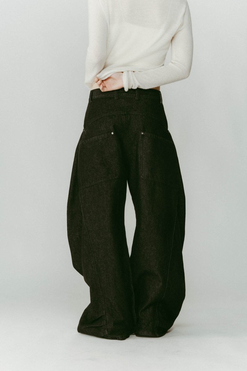 tuck design denim pants/denimblack - KNUTH MARF