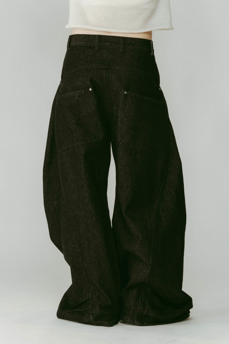 tuck design denim pants/denimblack - KNUTH MARF