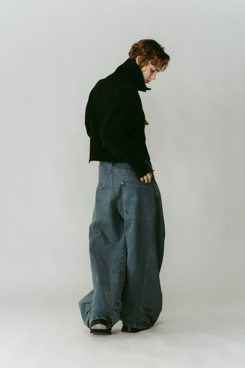 tuck design denim pants/denimblue - KNUTH MARF
