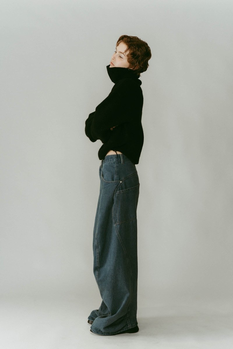 tuck design denim pants/denimblue - KNUTH MARF