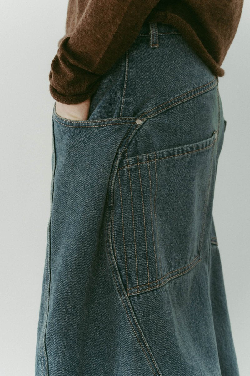 tuck design denim pants/denimblue - KNUTH MARF