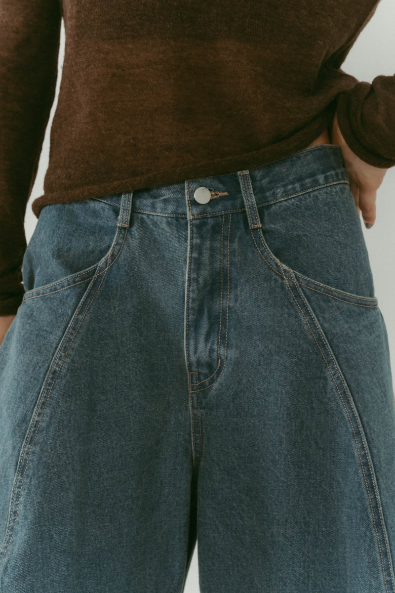 tuck design denim pants/denimblue - KNUTH MARF