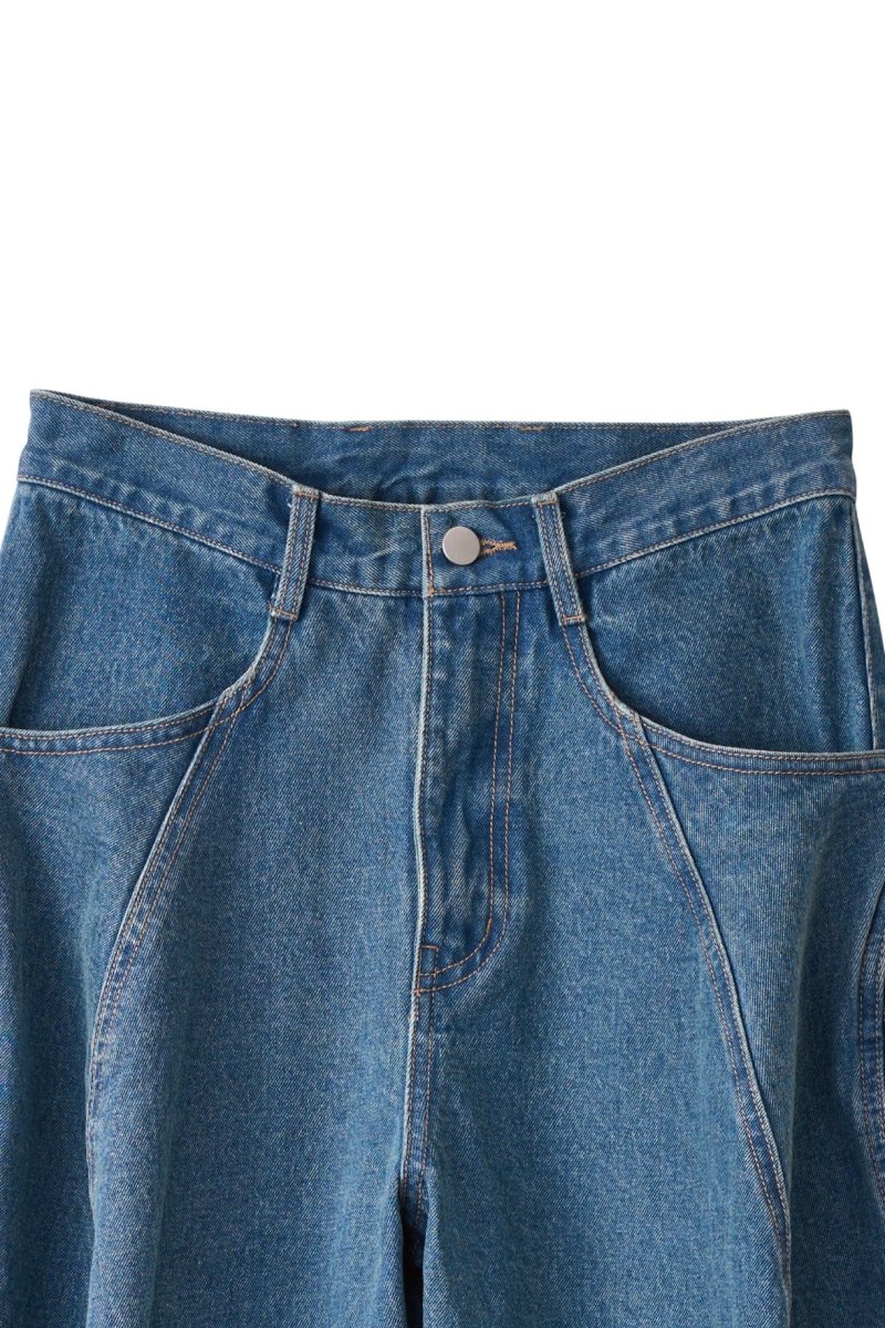 tuck design denim pants/denimblue - KNUTH MARF