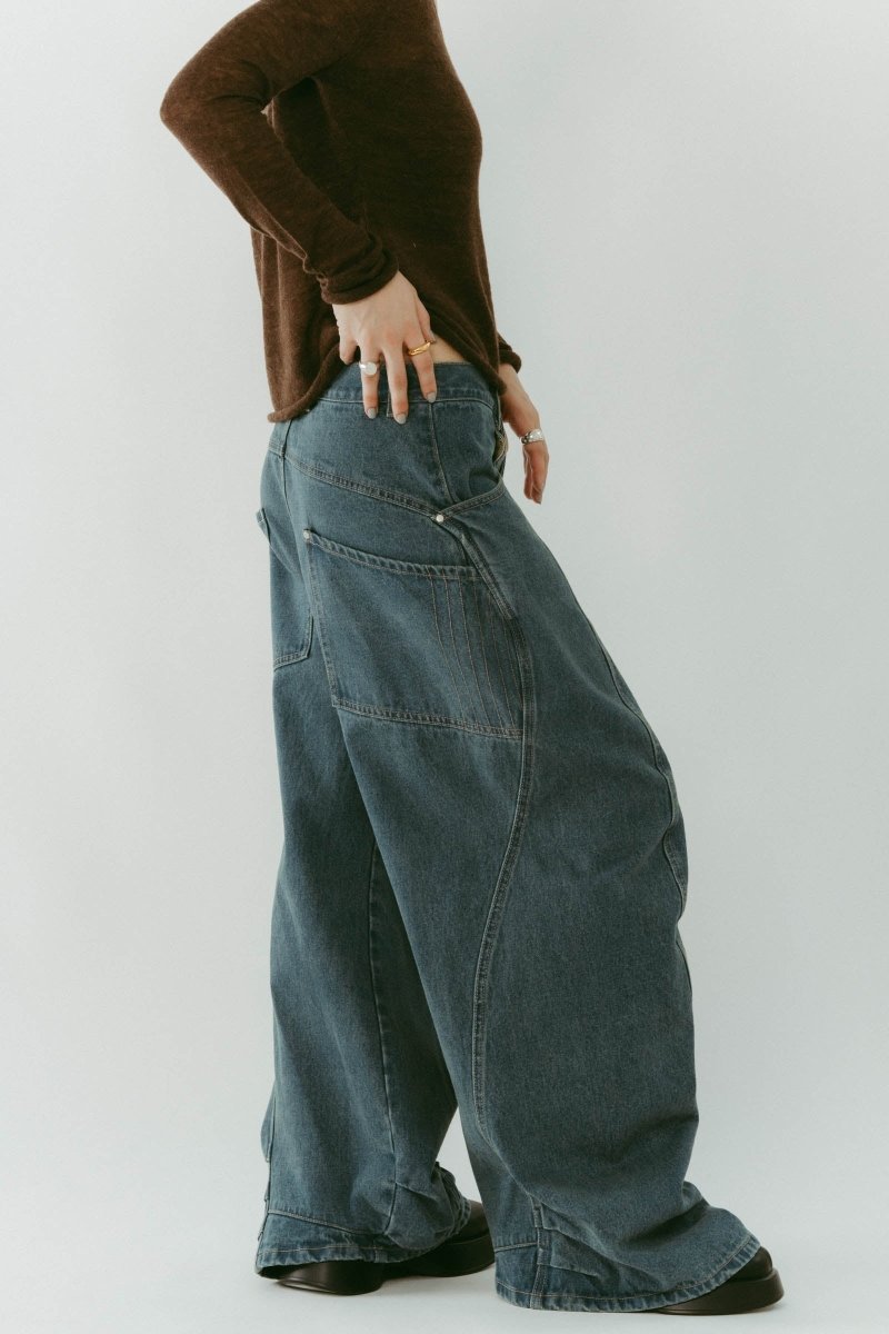 tuck design denim pants/denimblue - KNUTH MARF