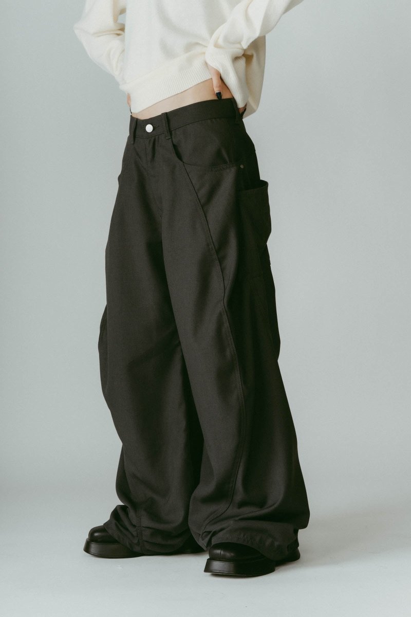 tuck design denim pants/gray - KNUTH MARF