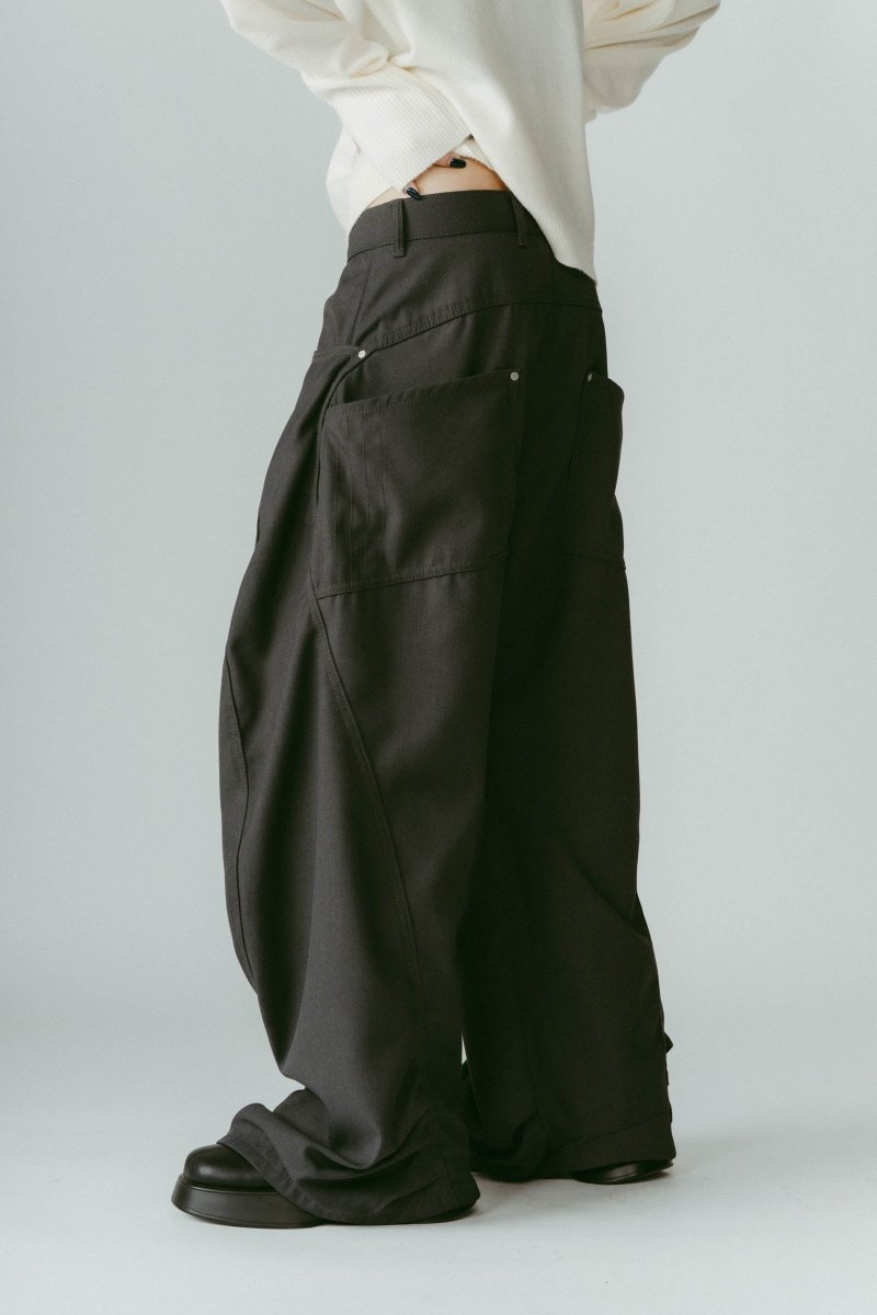 tuck design denim pants/gray - KNUTH MARF