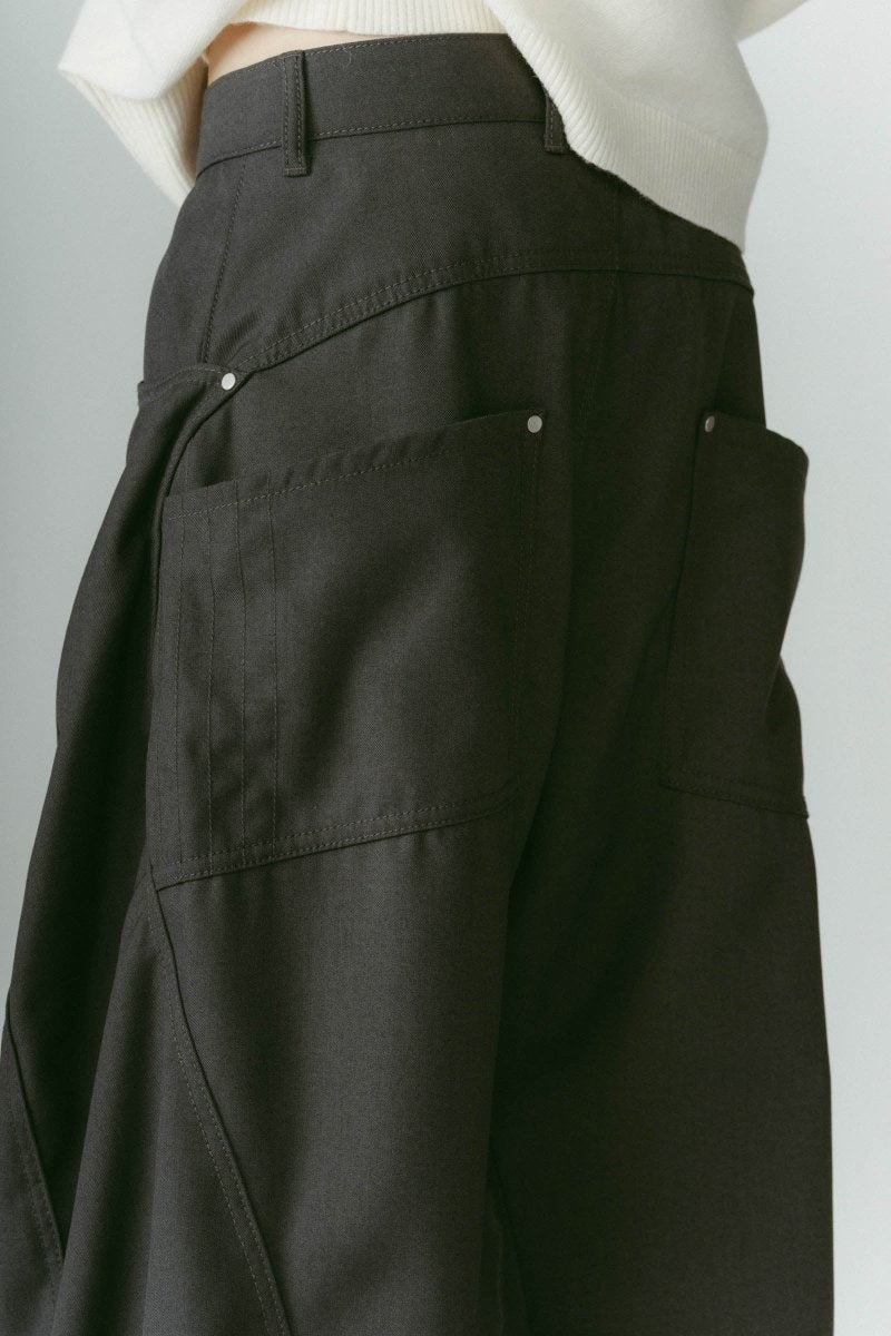 tuck design denim pants/gray - KNUTH MARF