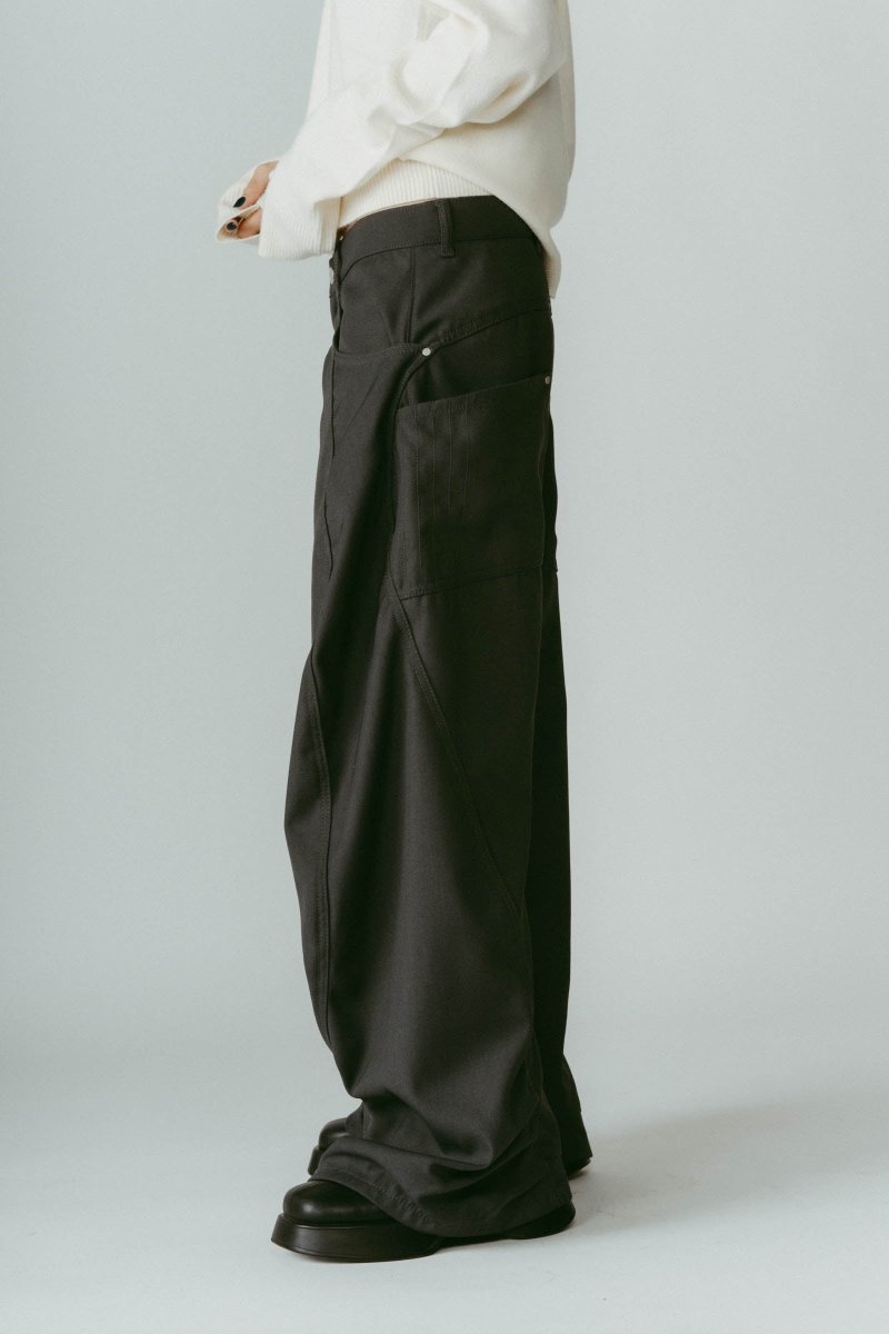 tuck design denim pants/gray - KNUTH MARF