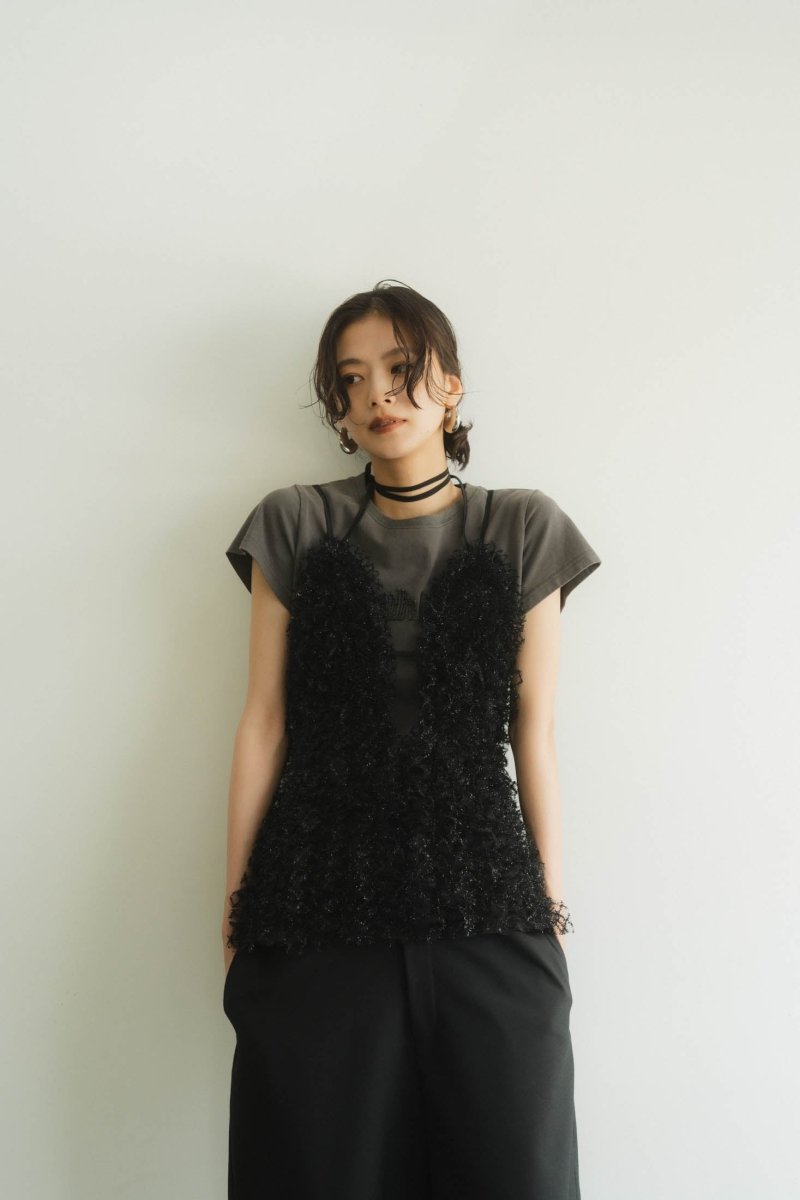 U neck tulle bustier/2color - KNUTH MARF