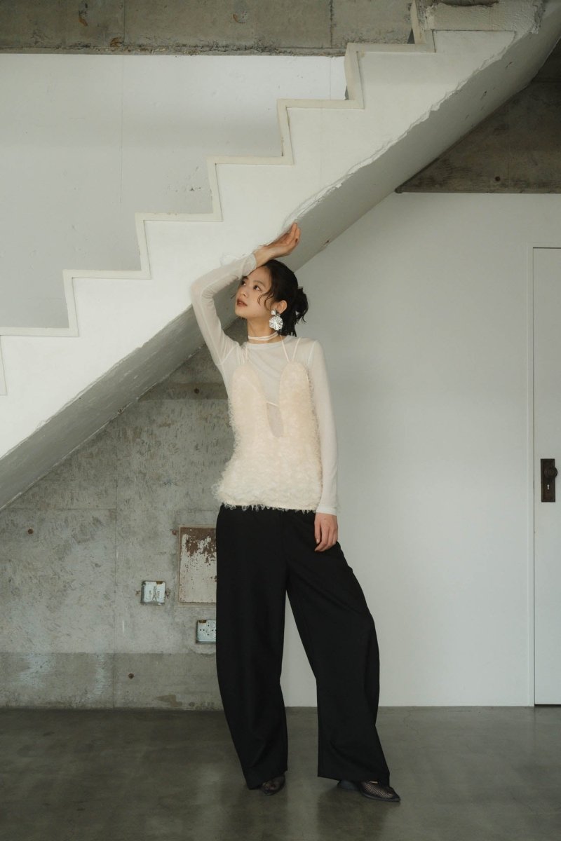 U neck tulle bustier/2color - KNUTH MARF