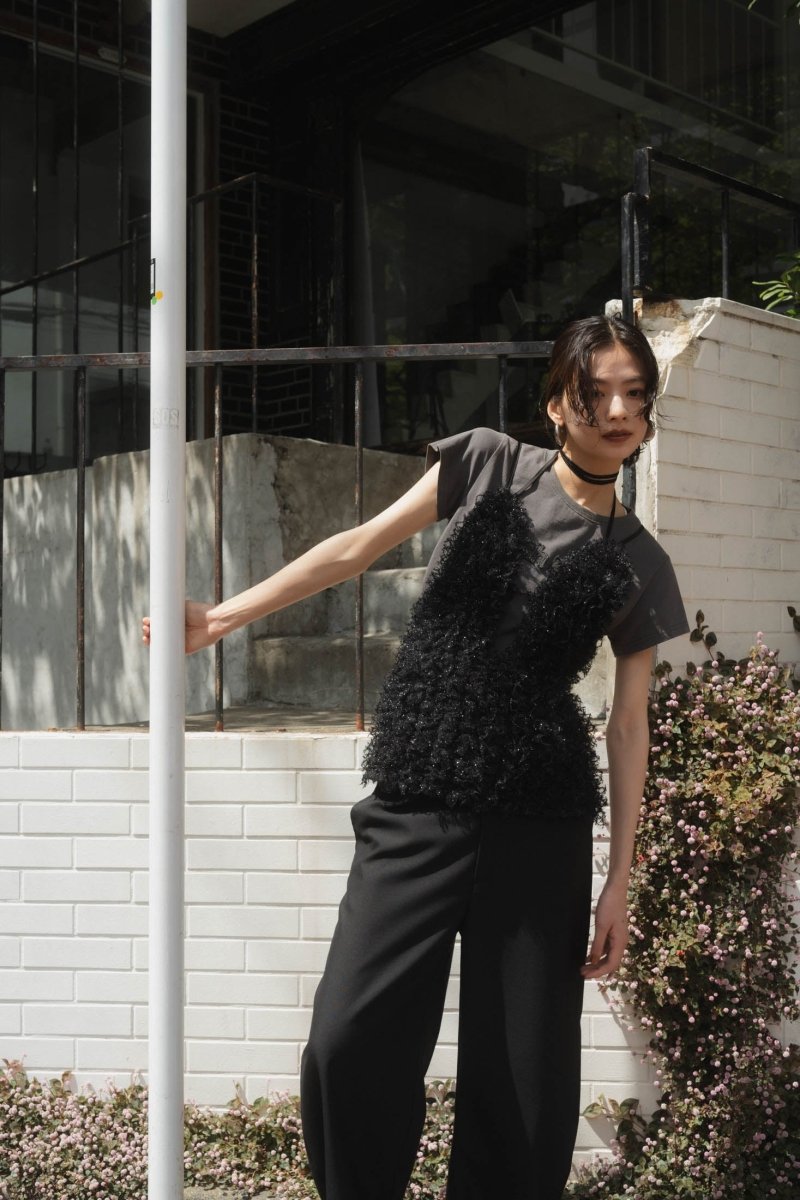 U neck tulle bustier/2color - KNUTH MARF