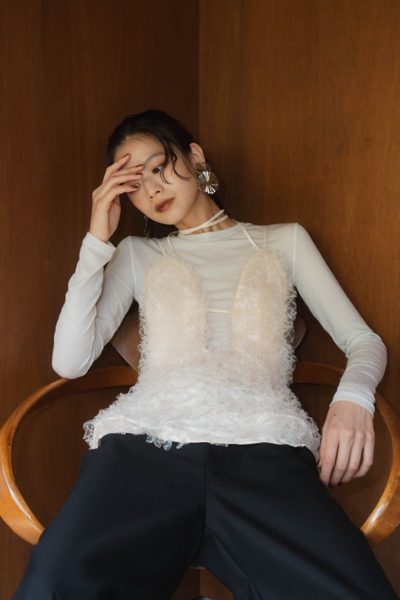 U neck tulle bustier/2color - KNUTH MARF