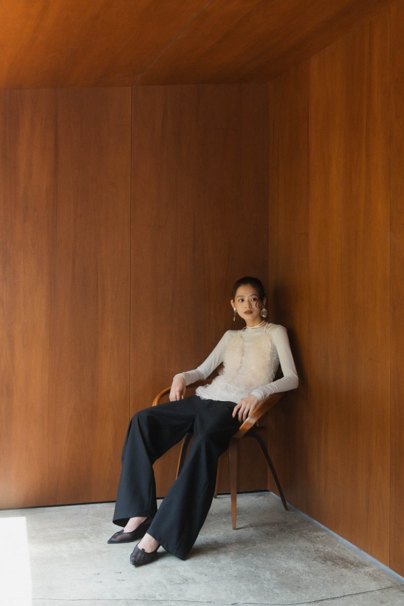 U neck tulle bustier/2color - KNUTH MARF