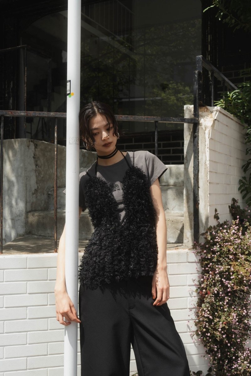 U neck tulle bustier/2color - KNUTH MARF