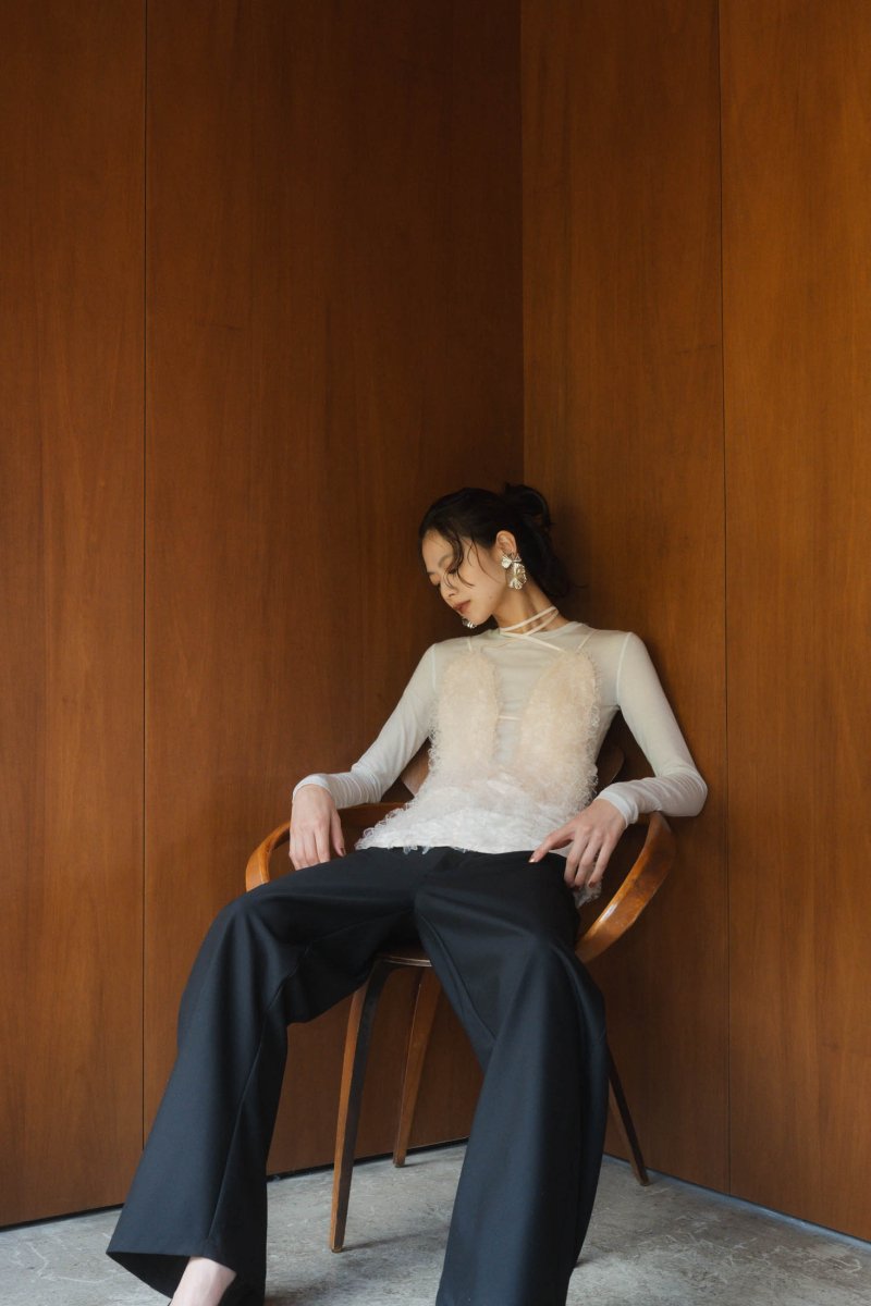 U neck tulle bustier/2color - KNUTH MARF