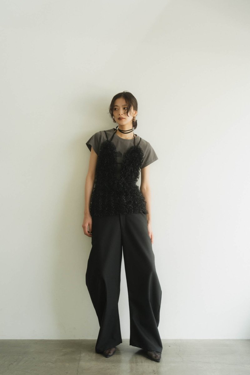 U neck tulle bustier/2color - KNUTH MARF