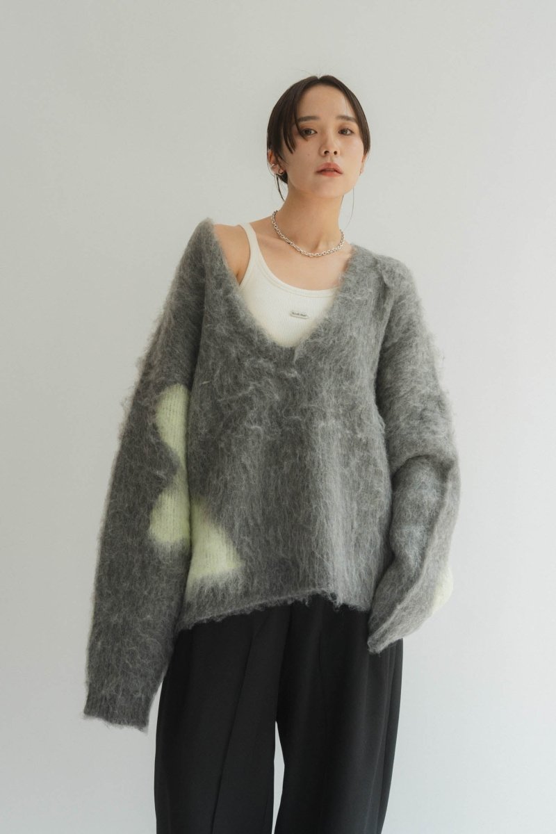 Uneck knit pullover(unisex)/2color - KNUTH MARF