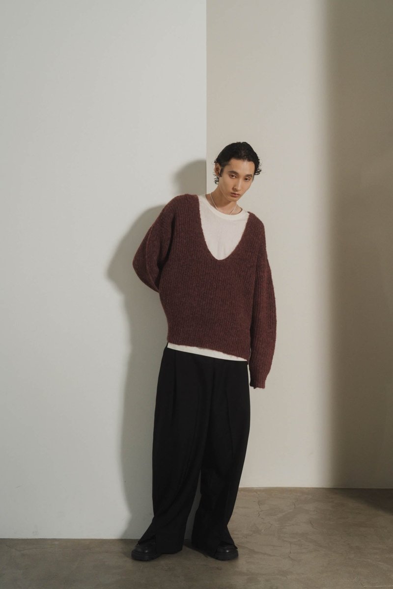 Uneck knit pullover(unisex)/2color - KNUTH MARF