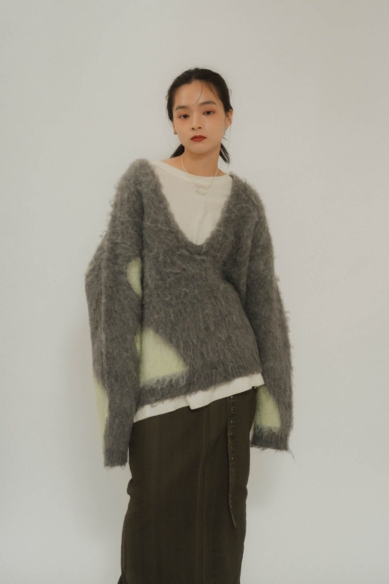 Uneck knit pullover(unisex)/2color - KNUTH MARF