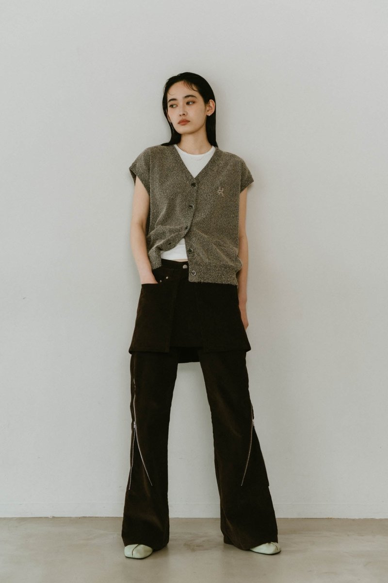 Vneck logo knit vest/2color - KNUTH MARF