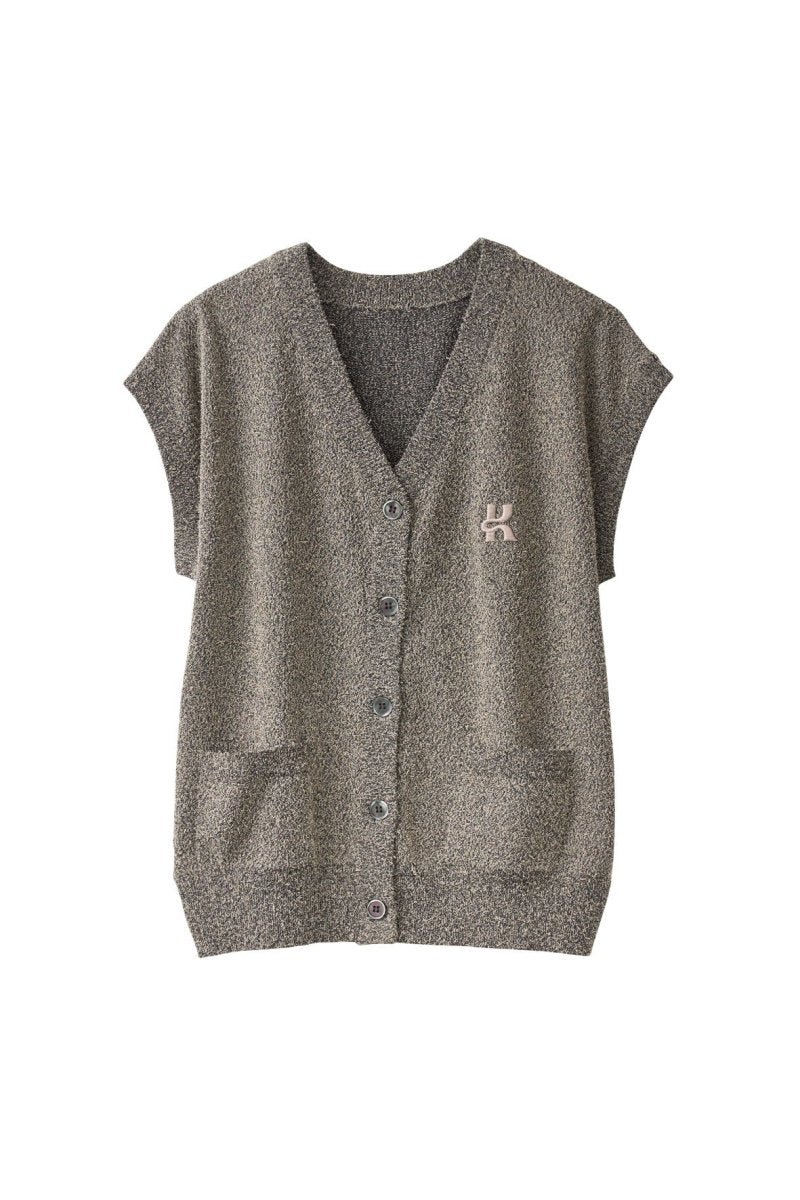 Vneck logo knit vest/2color - KNUTH MARF