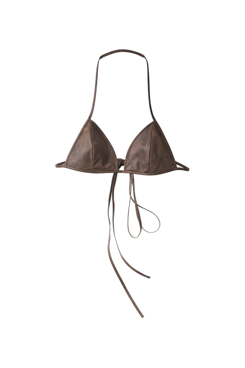 wrap leather bustier/2color - KNUTH MARF