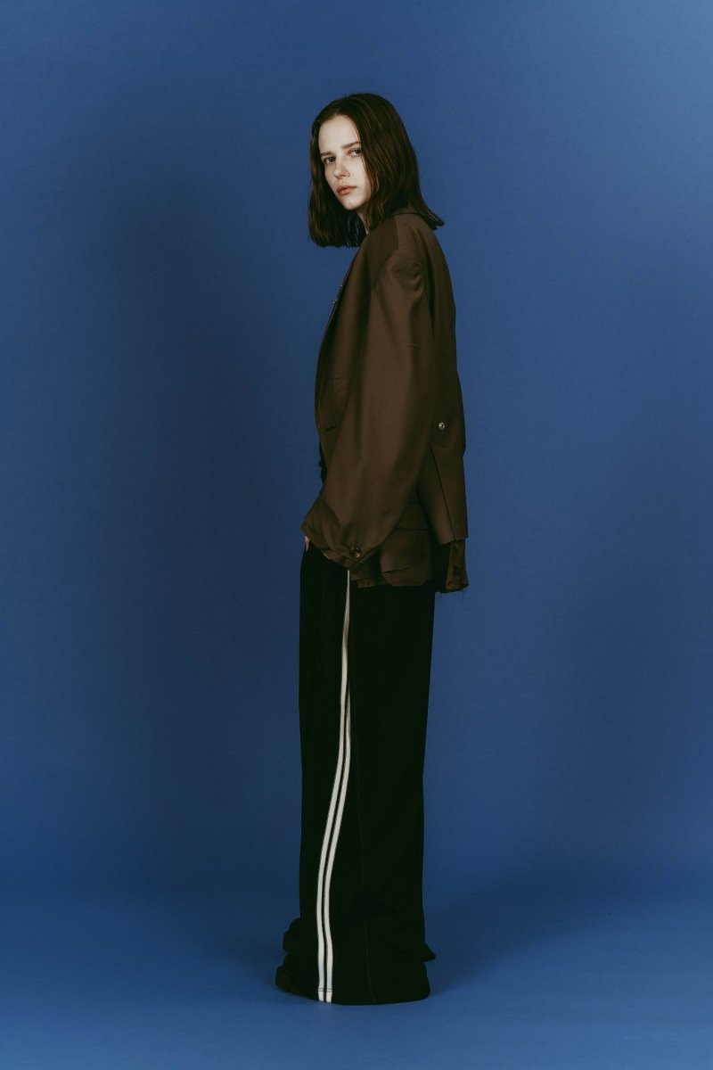 zip - up track pants(unisex)/black - KNUTH MARF